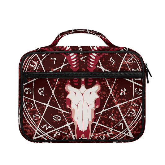 Goat Skull Pentagram Print Briefcase Bible Bag