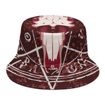Goat Skull Pentagram Print Bucket Hat