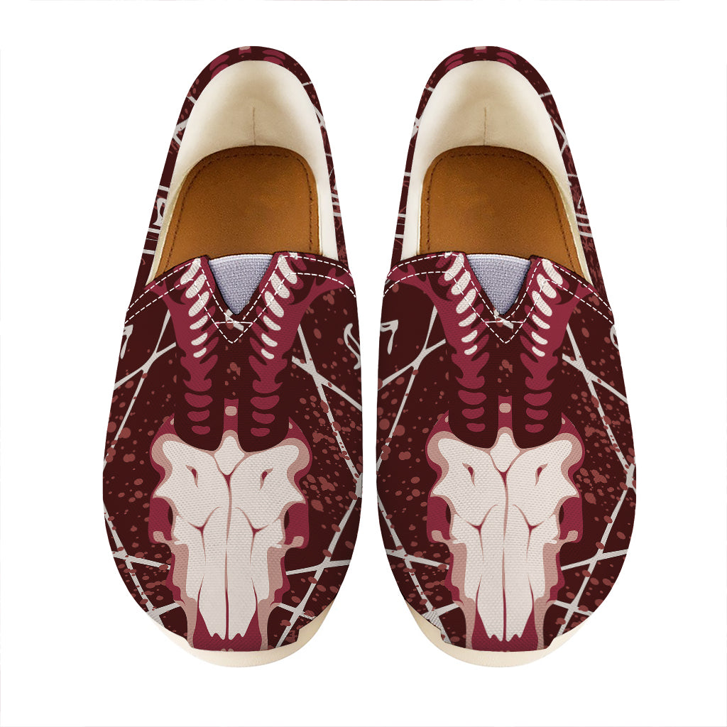 Goat Skull Pentagram Print Casual Shoes