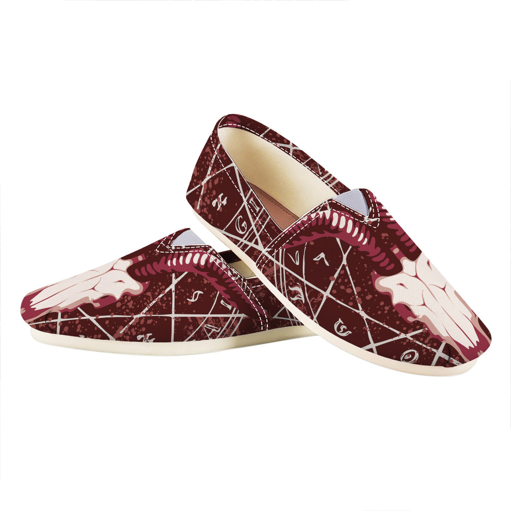 Goat Skull Pentagram Print Casual Shoes