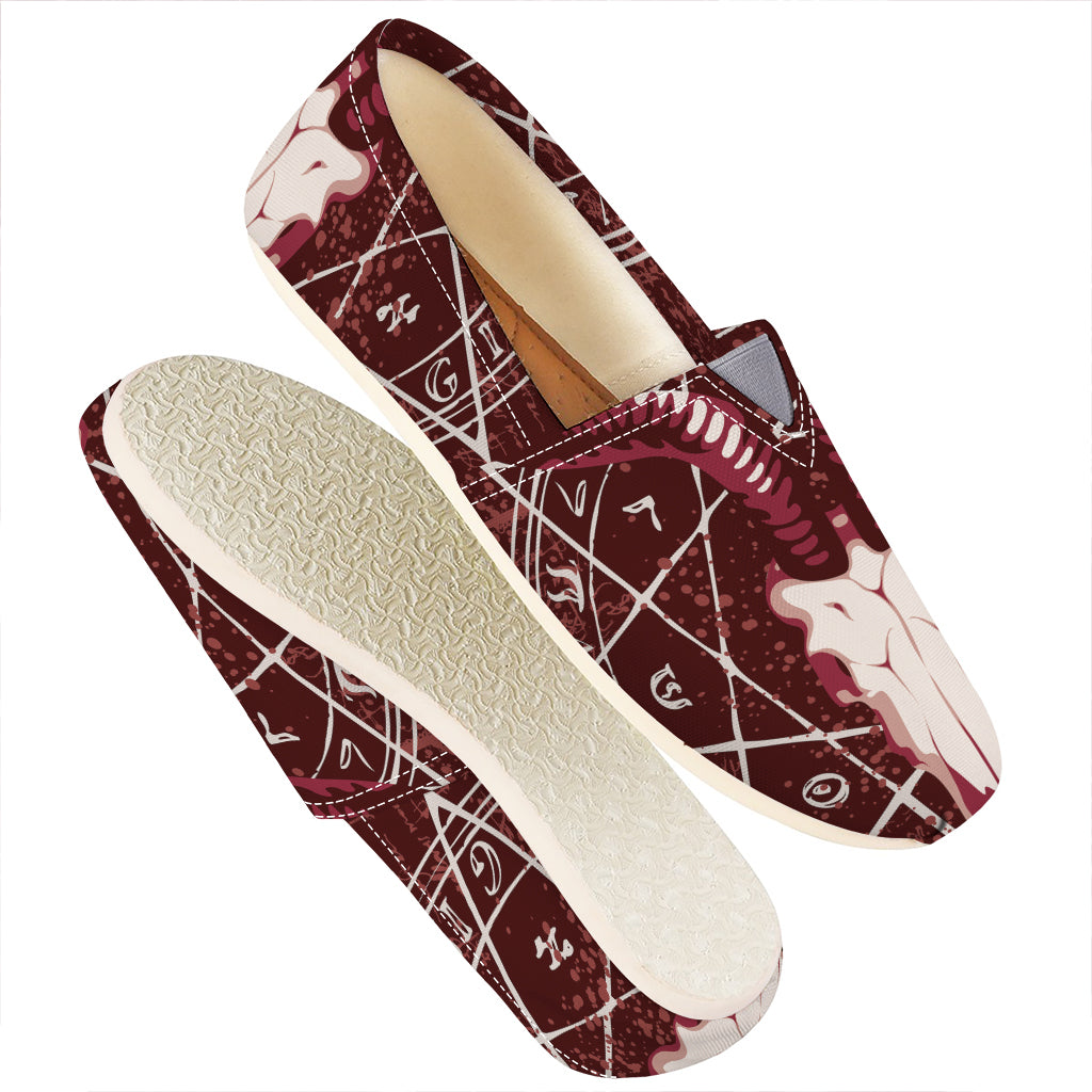 Goat Skull Pentagram Print Casual Shoes