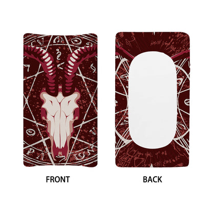 Goat Skull Pentagram Print Changing Pad Cover