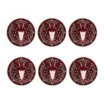 Goat Skull Pentagram Print Coaster Set