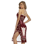 Goat Skull Pentagram Print Cross Back Cami Dress