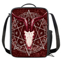 Goat Skull Pentagram Print Crossbody Lunch Bag