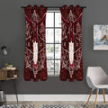 Goat Skull Pentagram Print Grommet Curtain Panels