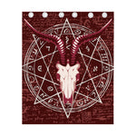 Goat Skull Pentagram Print Curtain