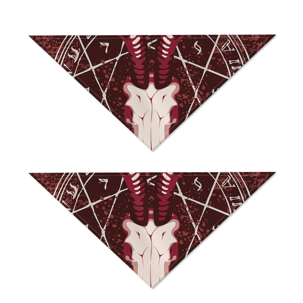 Goat Skull Pentagram Print Dog Bandana