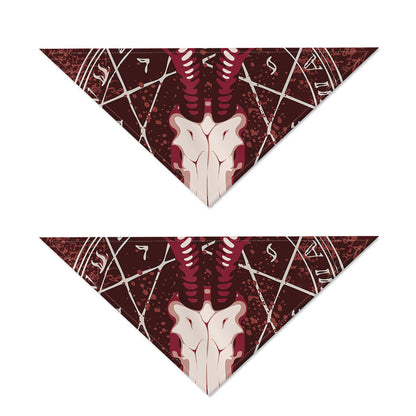 Goat Skull Pentagram Print Dog Bandana