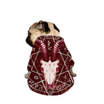 Goat Skull Pentagram Print Dog Zip Up Jacket