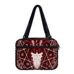 Goat Skull Pentagram Print Double Strap Bible Bag