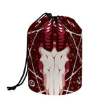 Goat Skull Pentagram Print Drawstring Makeup Bag