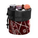 Goat Skull Pentagram Print Drawstring Makeup Bag