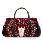 Goat Skull Pentagram Print Duffle Bag