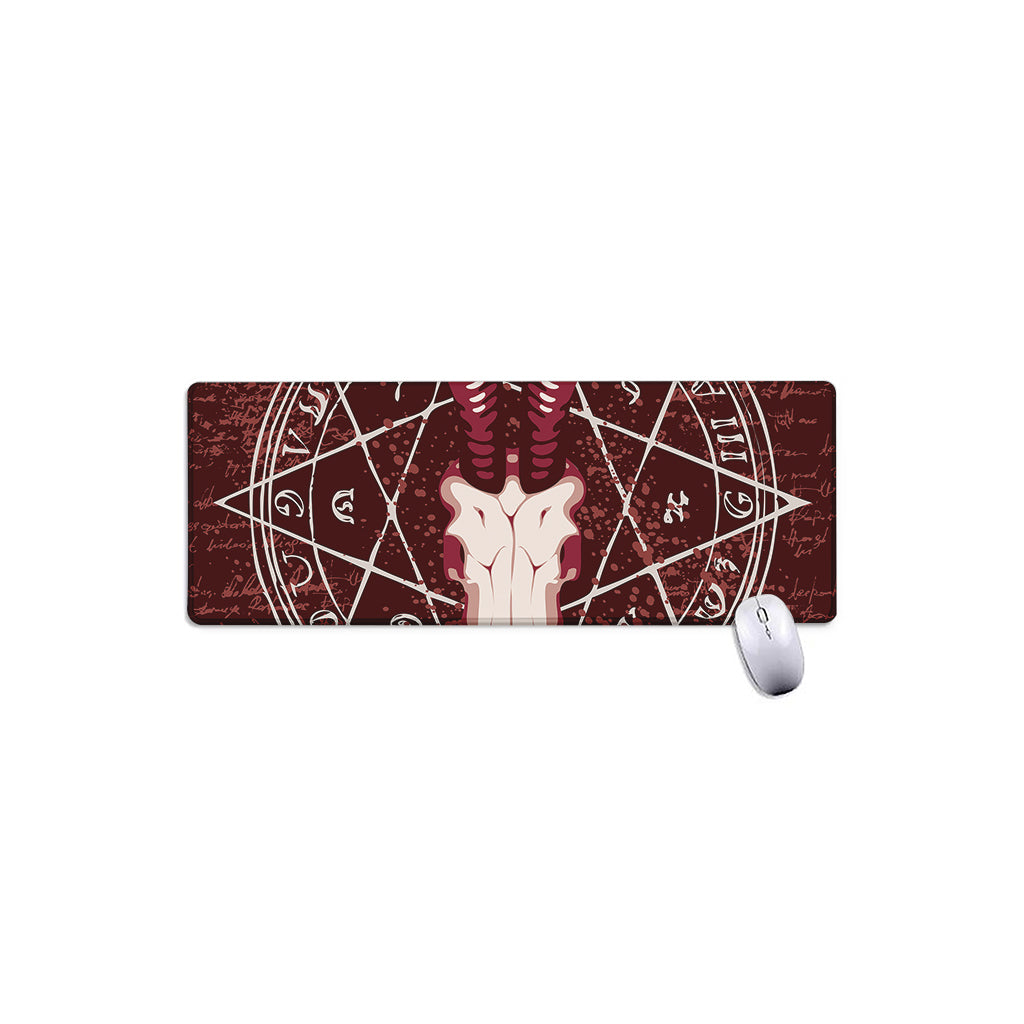 Goat Skull Pentagram Print Extended Mouse Pad