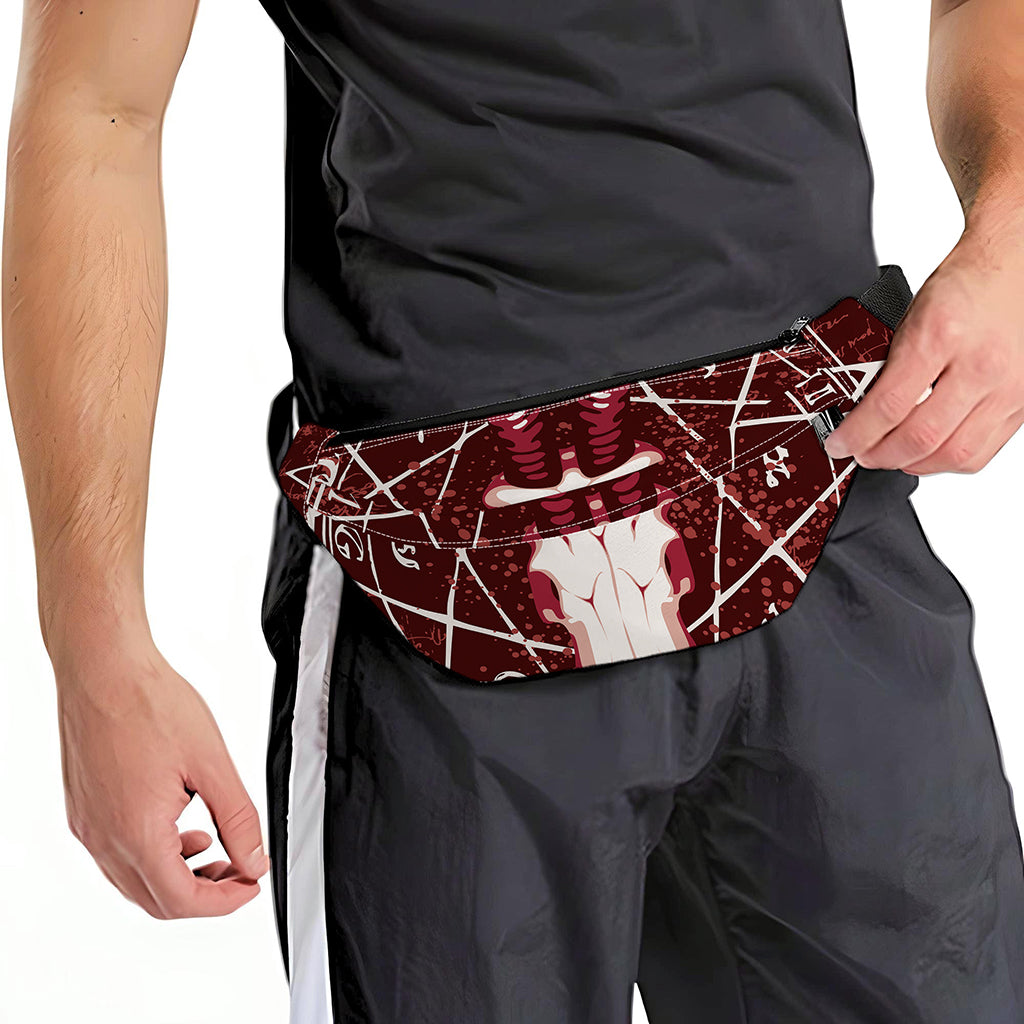 Goat Skull Pentagram Print Fanny Pack