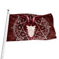 Goat Skull Pentagram Print Flag