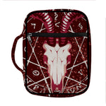 Goat Skull Pentagram Print Front Pocket Bible Bag