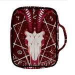 Goat Skull Pentagram Print Front Pocket Bible Bag