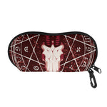 Goat Skull Pentagram Print Glasses Case