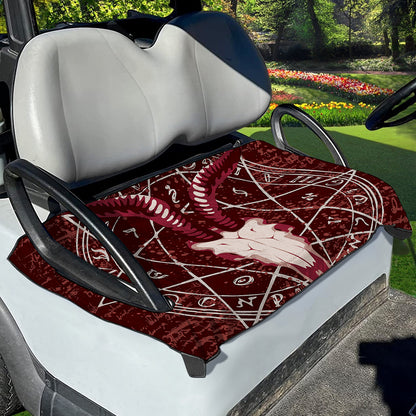 Goat Skull Pentagram Print Golf Cart Seat Cover