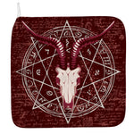Goat Skull Pentagram Print Hand Towel