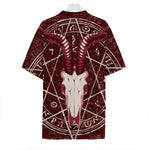 Goat Skull Pentagram Print Hawaiian Shirt