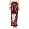 Goat Skull Pentagram Print High Slit Maxi Skirt