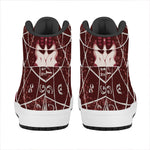 Goat Skull Pentagram Print High Top Leather Sneakers