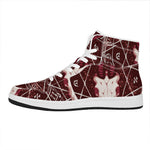 Goat Skull Pentagram Print High Top Leather Sneakers