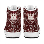 Goat Skull Pentagram Print High Top Leather Sneakers