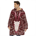 Goat Skull Pentagram Print Hoodie Blanket
