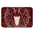 Goat Skull Pentagram Print Indoor Door Mat