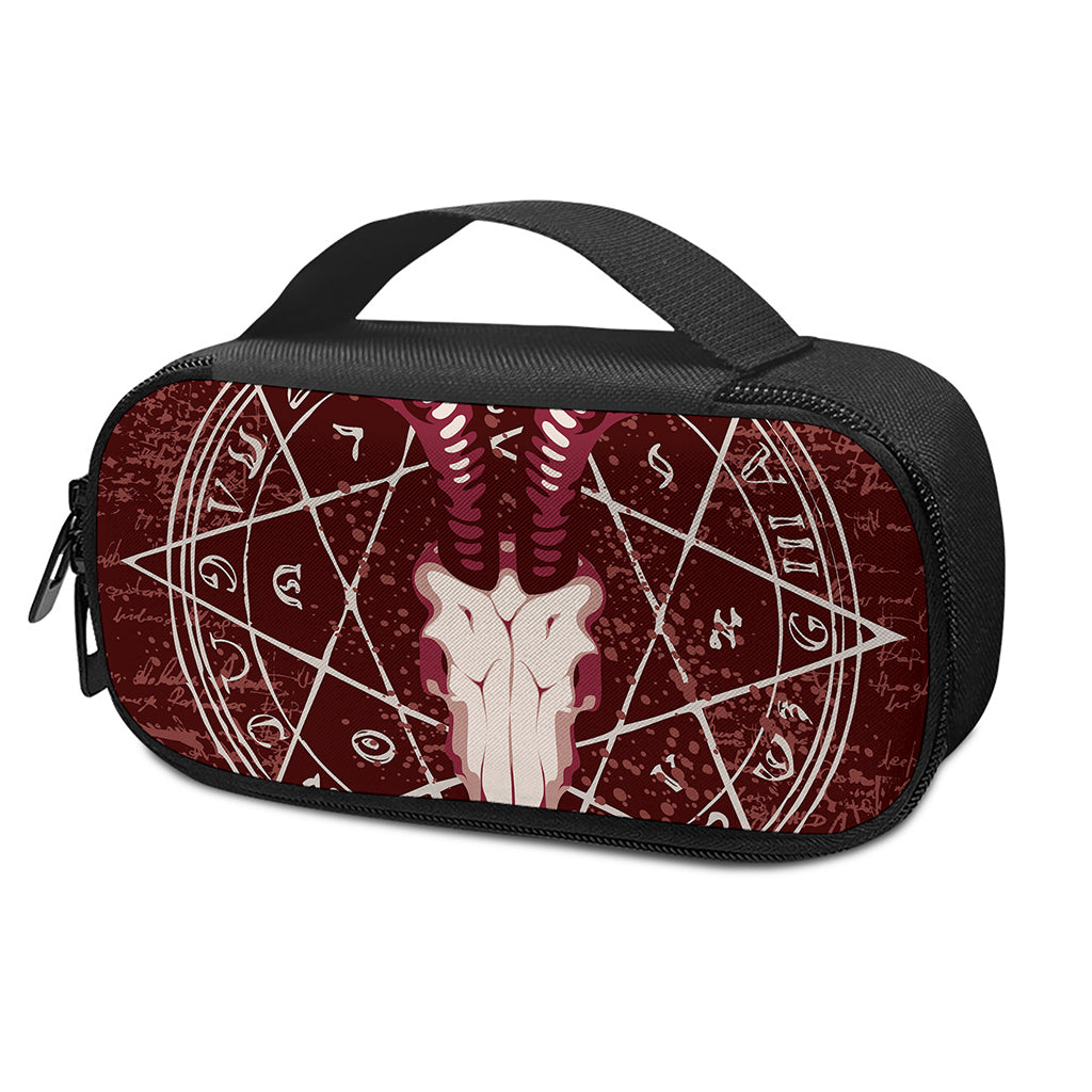 Goat Skull Pentagram Print Insulin Cooler Travel Case