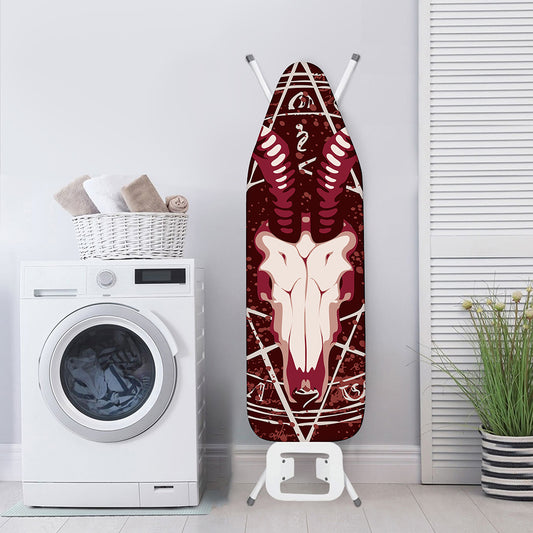 Goat Skull Pentagram Print Ironing Board Cover