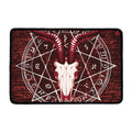 Goat Skull Pentagram Print Kitchen Mat