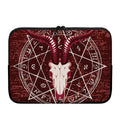 Goat Skull Pentagram Print Laptop Sleeve