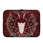 Goat Skull Pentagram Print Laptop Sleeve