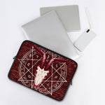 Goat Skull Pentagram Print Laptop Sleeve