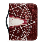 Goat Skull Pentagram Print Leather Bible Cover