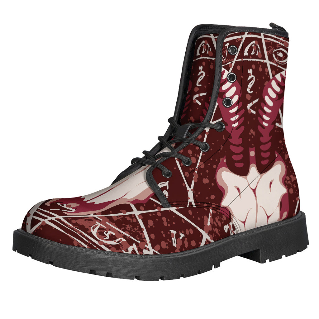 Goat Skull Pentagram Print Backpack