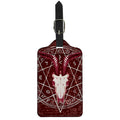 Goat Skull Pentagram Print Luggage Tag