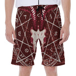 Goat Skull Pentagram Print Men's Beach Shorts