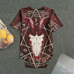 Goat Skull Pentagram Print Men's Bodysuit