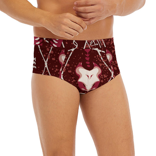 Goat Skull Pentagram Print Men's Briefs