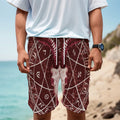 Goat Skull Pentagram Print Men's Cargo Shorts