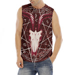Goat Skull Pentagram Print Men's Fitness Tank Top