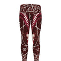 Goat Skull Pentagram Print Men's Leggings
