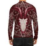 Goat Skull Pentagram Print Men's Long Sleeve Rash Guard