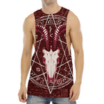 Goat Skull Pentagram Print Men's Muscle Tank Top